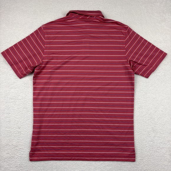 VINEYARD VINES Performance Mens Polo Shirt Small Pink Stripe Gold Stretch Tech - Picture 3 of 10